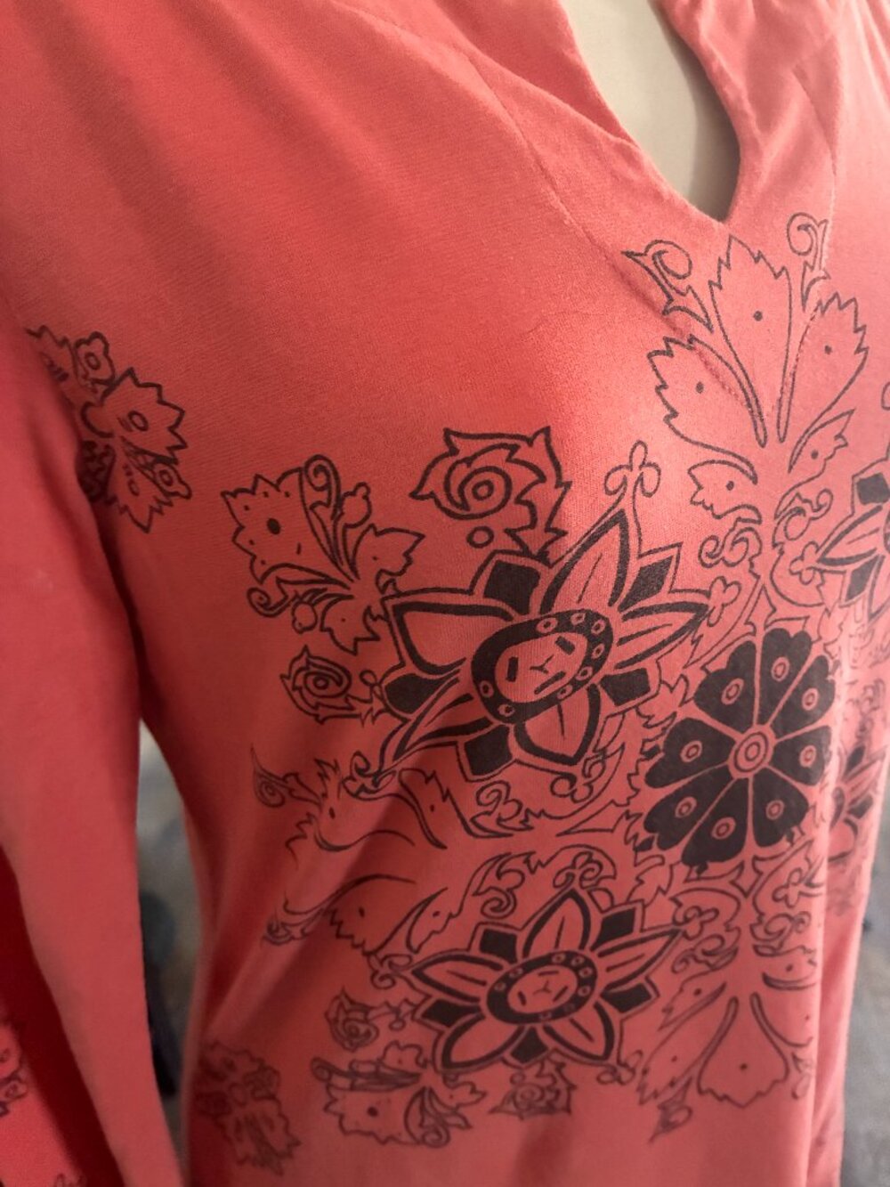 PRANA Coral/Brown Knit Dress sz M